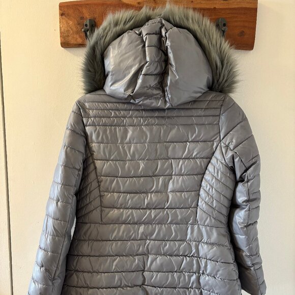 Kenneth Cole Women's Puffy Jacket Medium w/ Fur Hood - Picture 2 of 7